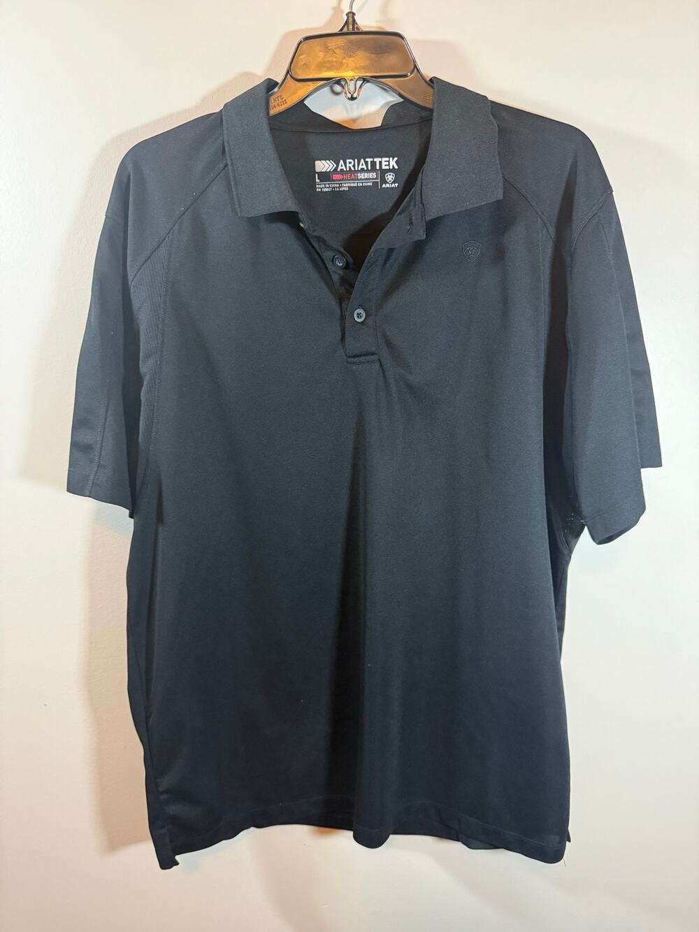 Men’s L Black Ariat Heat Series Outdoor Gorpcore Workman’s Breathable Polo Shirt